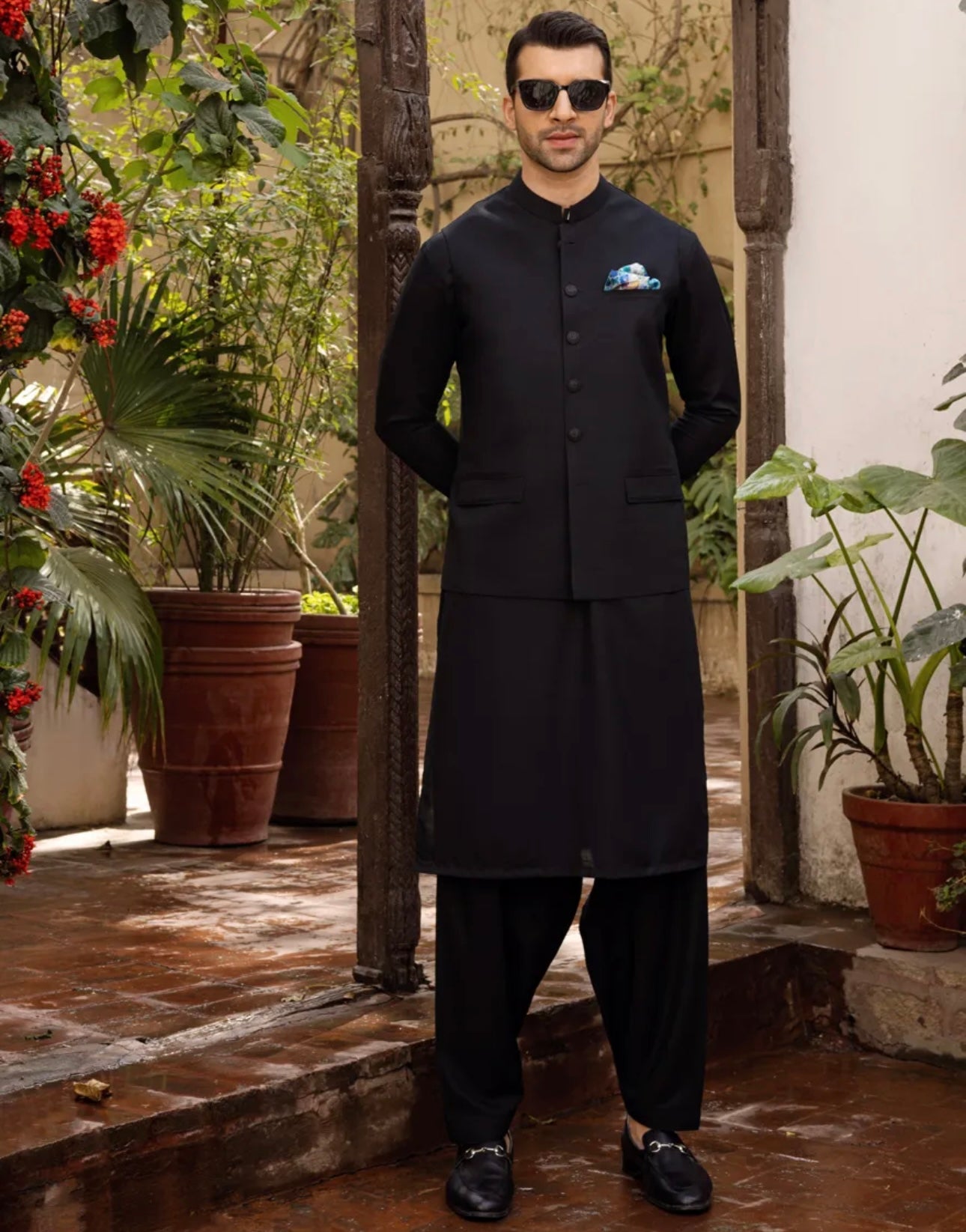 Black Blended Kameez Shalwar